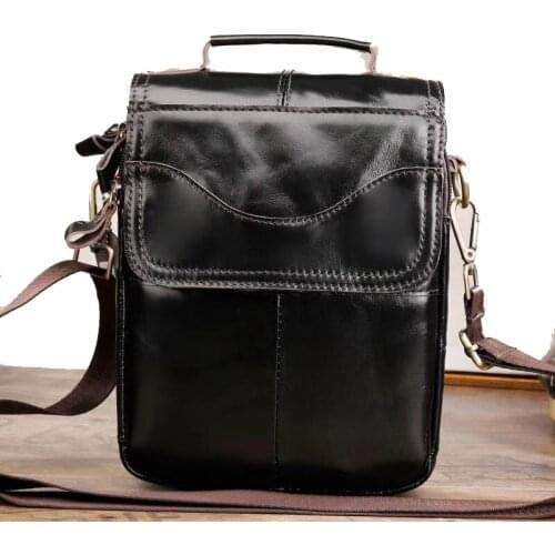 New casual shoulder bag mens messenger bag top layer cowhide portable multi-compartment business retro Cow leather briefcase