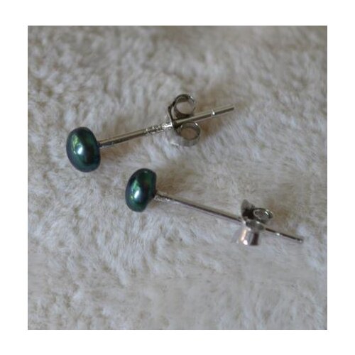 Unique Pearls jewellery Store Tiny Pearl Earrings Black 3.5-4mm Genuine Freshwater Pearl Stud Earring Fine Jewelry Free Shipping