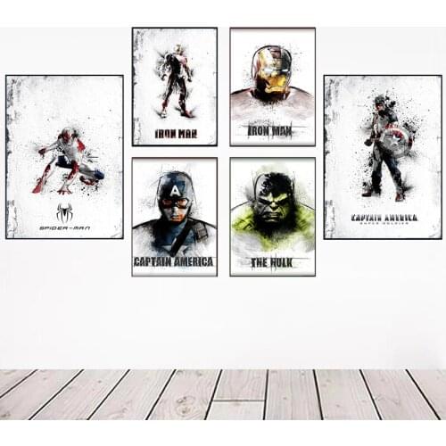 Superheroes Iron Man Sketch Canvas Painting Marvel Interior Prints Posters Wall Art Picture for Living Room Home Decoration