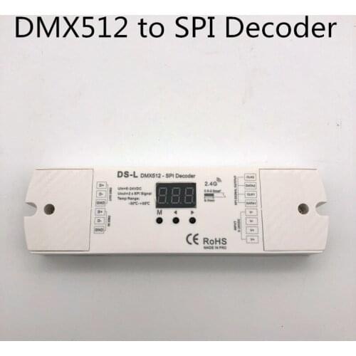 LED decoder SPI decoderDMX512 to SPI decoder and RF controller with digital display DMX512 to SPI Decoder and RF Controller DS-L