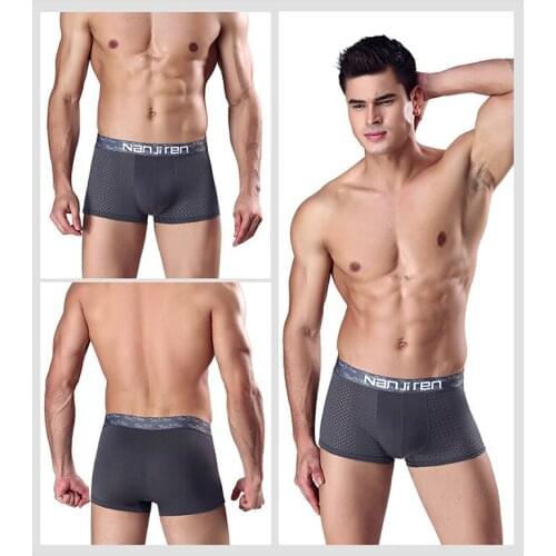 New Mens Ice Silk Underwear Modal Pattern Boxer Breathable Large Size Boxer Soft Underwear Boxer Men Cotton Boxers Underpants