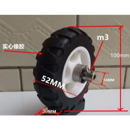 100mm Plastic Wheel Rubber Wheel Non-Slip Big Foot Climbing Stairs Smart Car Robot