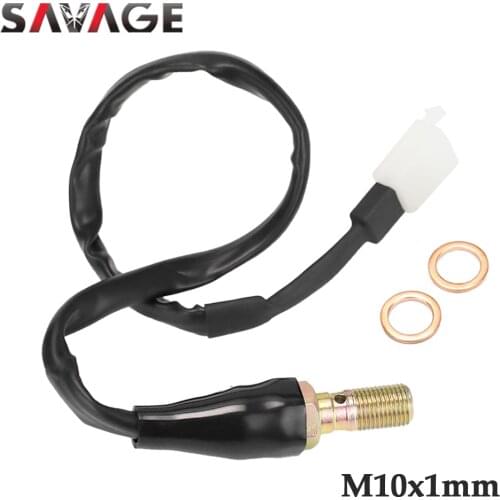 Universal Motorcycle Hydraulic Brake Pressure Light Switch Hollow Banjo Bolt M10 x 1mm Single Bleed Screw Motorbike Accessories