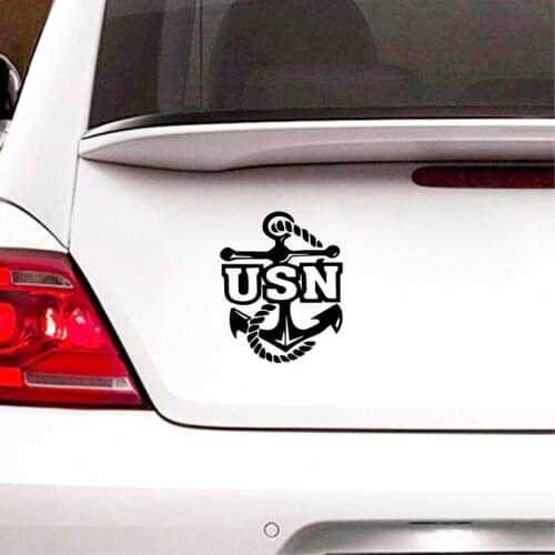 US Navy Logo Vinyl Sticker Car Window Decor , Armed Forces US Navy Laptop Decal for Apple Air / Pro Decoration