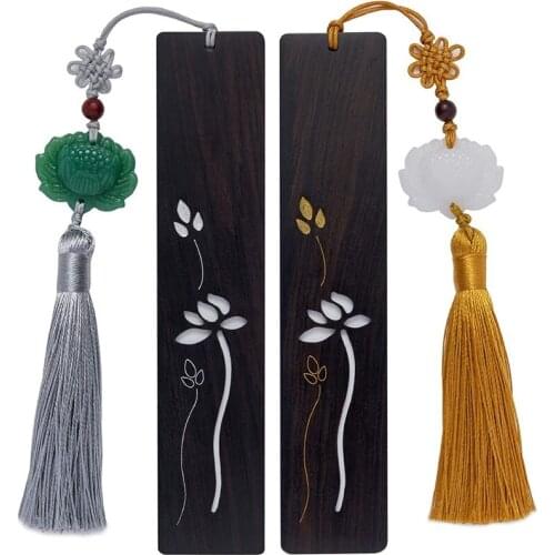 Bookmarks with Tassels Are Made Wood and Decorated with Red Bean Patterns These Couple Bookmarks Are the Best Gifts