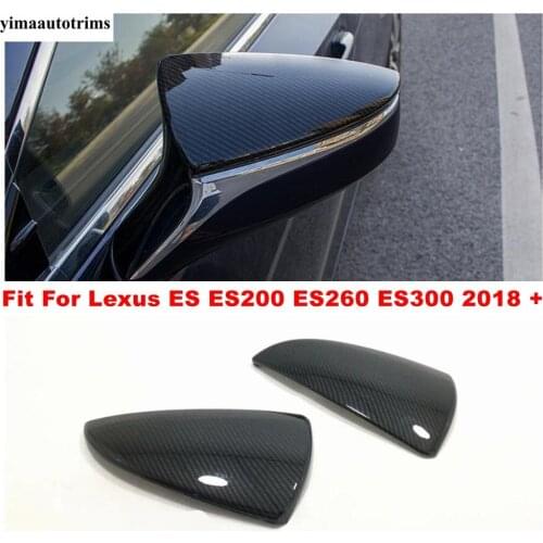 Door Rearview Mirror Protector Shell Housing Cover Trim Fit For Lexus ES ES200 ES260 ES300 2018 - 2021 ABS Carbon Fiber Look