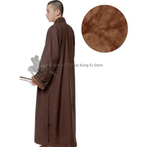 Winter Buddhist Robe Shaolin Monk Uniform Kung fu Tai chi Wing Chun Suit Warm 4 Colors