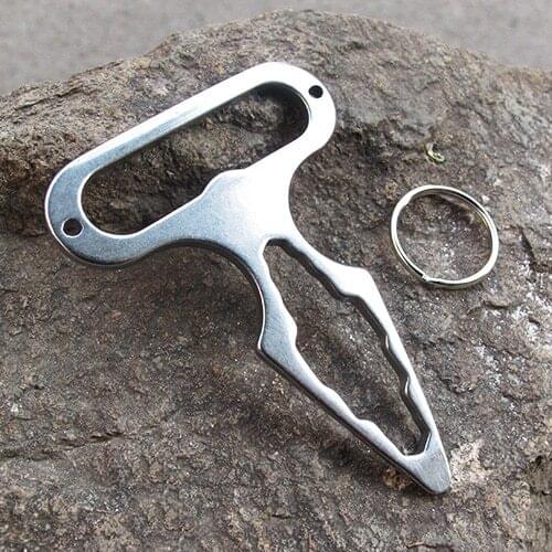1pcs EDC Self-defense Spiked Defense Outdoor Multi Functional Combined Wrench Stainless Steel Bottle Opener Camping Tool