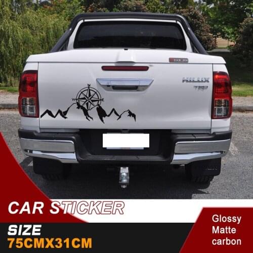 1Pcs off road sticker moutains graphic vinyl compass car stickers for SUV PICKUP door rear window tail door bed box