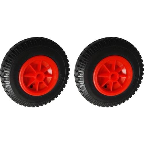 2pcs 25.4cm Puncture Proof Tyre On Red Wheel For Kayak Canoe Trolley Cart