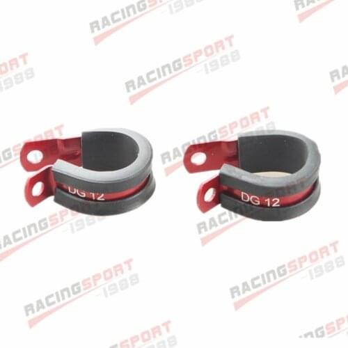 2PCS Aluminum Rubber Cushioned Clamp ID 19.1mm AN10 Vacuum Hose Red