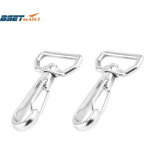 2PCS Ring Square Eye Swivel Snap Hook Stainless Steel 316 Quick Straping Hook Lobster Clasps Hiking Camping Carabiner Pet Chain