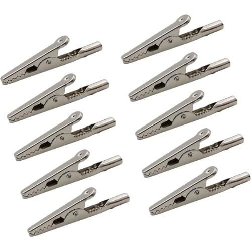 20/10Pcs 10A Metal Alligator Clips Crocodile Clamps Battery Clip Cable Lead Test Clips Length 51mm