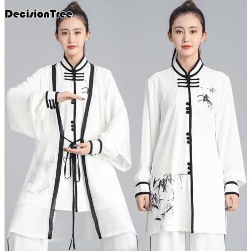 2021 unisex tai taiji kung fu chinese clothing long sleeved wushu taichi kungfu uniform tai chi uniforms exercise clothing
