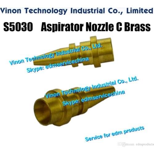 3053082 S5030 edm Brass Aspirator nozzle C Ø12xØ1.5x26.5mm for Sodic k A280.A300.A320.A530 WEDM-LS machines 3083114