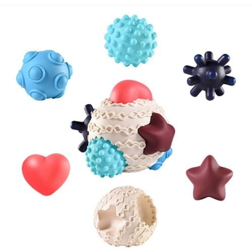 6 In 1 Sensory Balls For Baby Multi Textured Soft Massage Ball Set Baby Toys 0 12 Months Tactile Sensory Toys For Babies