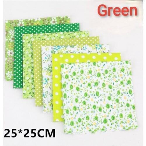 7Pcs 25*25cm Assorted Floral Printed Square Cotton Cloth Sewing Quilting Fabric For Patchwork Needlework Diy Handmade Material