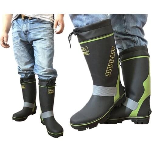 Fishing Waterproof Boots Outdoor Mens Non-slip Reflective Strips Equipment Supplies Garden Farms Mine Work Men Water Aqua Shoes