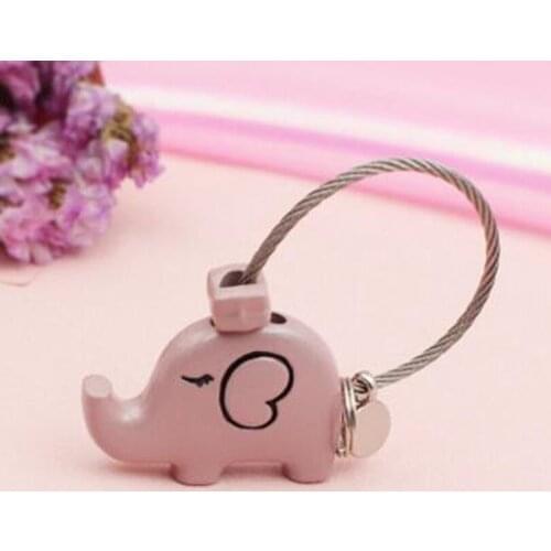 Chaveiro Animal Couple Elephant Key Chain Ring Holder Creative Car Keychain Charm Women Bag Keyfobs Jewelry Lovers Gift J102