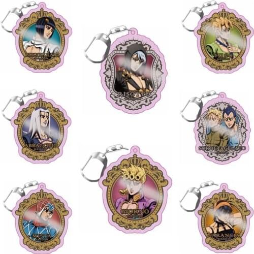 Anime jojo bizarre adventure Kujo Jotaro Yoshikage Acrylic Keychain Accessories cosplay