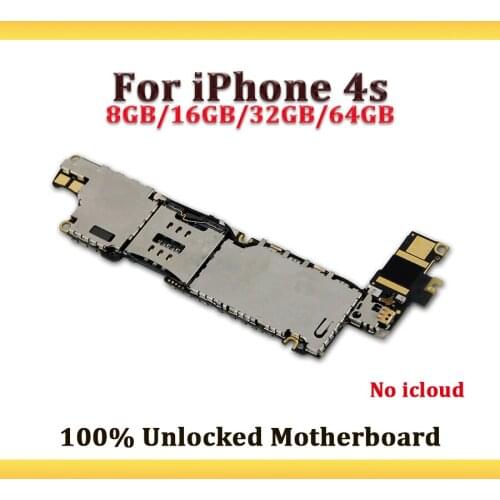 Clean icloud Motherboard For iPhone 4s Logic Board With IOS System Full Work 8GB/16GB/32GB/64GB Circuit Board