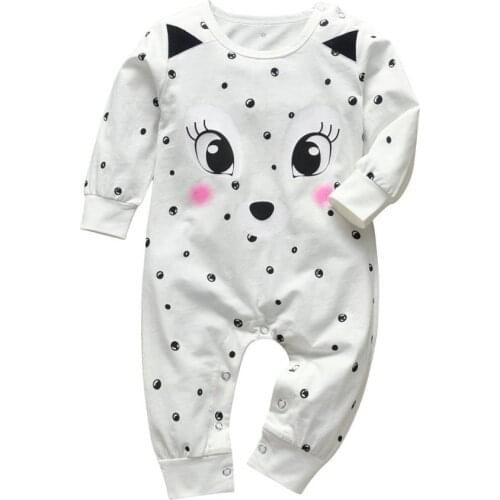 Baby Girls Rompers Infant Newborn Baby Long Sleeve Cartoon Fox Print Jumpsuit Autumn Baby Clothes Toddler Clothing Outfits