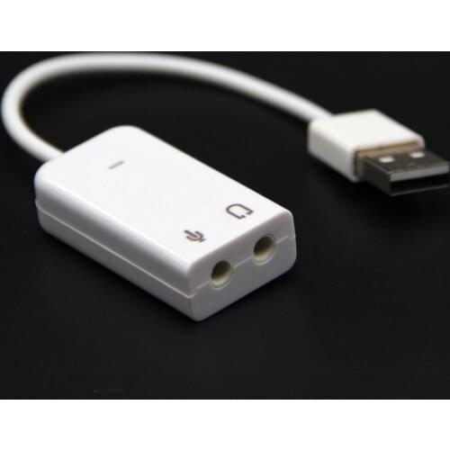 Hot Sale 3D White 2.0 Virtual 7.1 Channel External USB Audio Sound Card Adapter Sound Cards For Laptop PC
