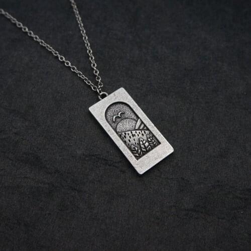 Nature Mountains & Trees Dainty Sunshine Necklace For Outdoor Lover Gift For Hiker For Camper Traveler Inner World Pendant Neckl