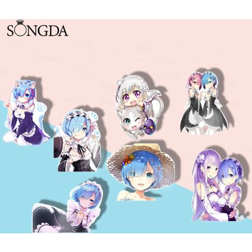 Classic Anime Re:Zero Brooche Pin Acrylic Art Photo Cartoon Lapel Pins Badges for Denim Clothes For Friends Fans Gifts Jewelry
