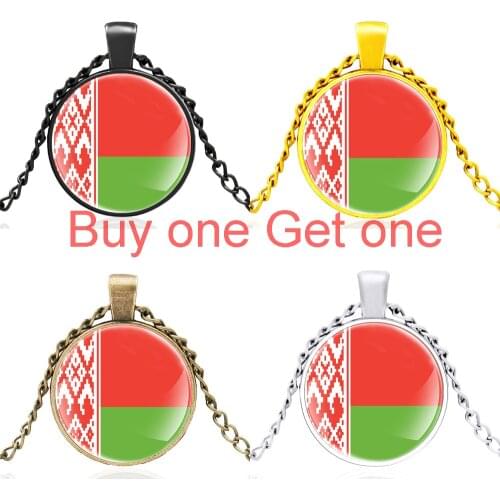 Classic Рэспубліка Беларусь Flag Description Flag Description Design Glass Dome Charm Pendant Necklace Men Women Jewelry Gifts