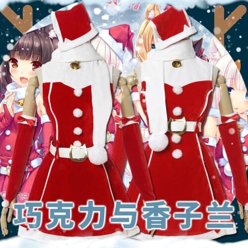 Anime Nekopara Cosplay Costume Adult Women Vanilla/chocola Cosplay Costumes Christmas Halloween Clothes Dresses For Women Dress
