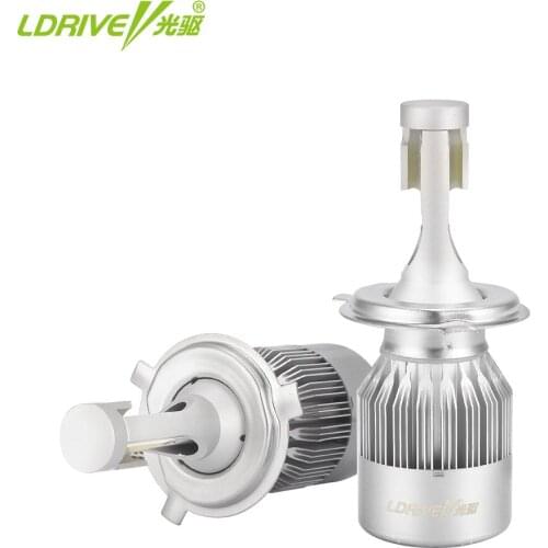 LDRIVE 2PC Auto LED Car Headlight Bulb Super Bright H4 Hi-Lo H1 H3 H7 H11 9005 9006 HB3 HB4 SUV Fog Lights 72W 6500K Car-Styling