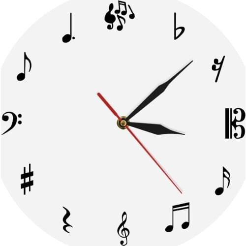 Music Notes Design Modern Wall Clock Acrylic Wall Clock Gift For Music Lover Music Sign Wall Clock Watch Timepiece