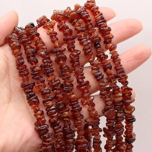 Natural Stone Irregular Freeform Chip Gravel Beads Garnet Loose Bead for Jewelry Making Women Necklace Bracelet 40cm