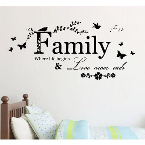 New letter Live 'family ' Love Wall Stickers Removable Sofa Background Art Home Decoration For Living Room Kid Room Bedroom