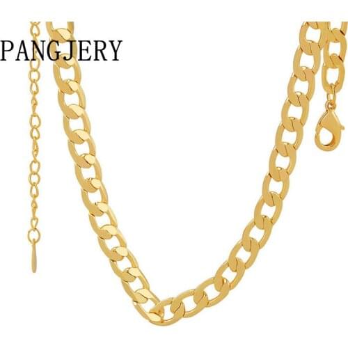 PANGJERY 925 Sterling Silver Chain Necklaces for Women INS Fashion Exaggerated Punk Hiphop Classic Anniversary Fine Jewelry Gift
