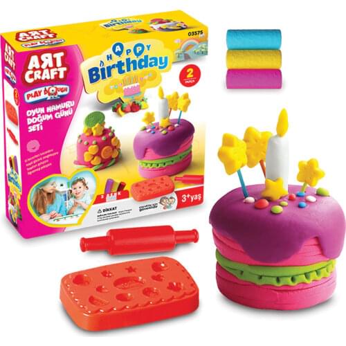 Play Dough Color Set Happy Birthday Toys Creative 3D Plasticine Tools Set Moulds Deluxe Set Learning Education Toys Art Craft