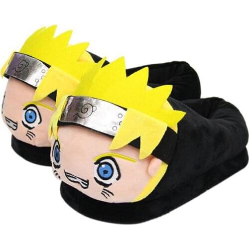 28cm Anime Nauto Uzumaki Naruto Plush Slippers Cartoon Cosplay Costume Shoes Men Women Indoor Home Winter Warm Shoes Gifts