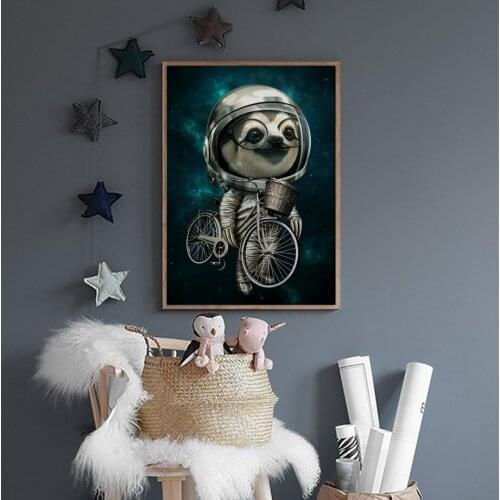 Full Drill Square diamond embroidery Nordic Style Funny Sloth Play A Film Character Abstract Art 5d diy Diamond mosaic gift