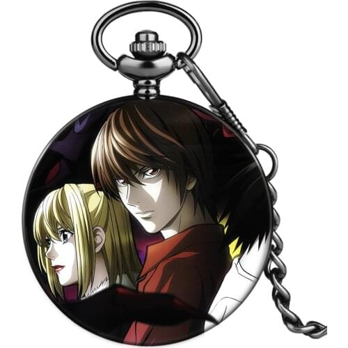 Popular Anime Pendant Pocket FOB Watch Modern Cartoon Arabic Number Analog Clock Men Women Fashion Necklace Chain Unisex Gifts