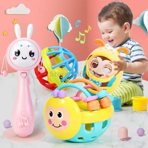 Educational Infant Toys Baby Rattle Toys 0 12 Months Newborn Baby Teether For Teeth Early Development Games Toys For Babies