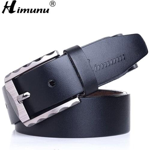 [HIMUNU] New Style Genuine Leather Male Strap Designer Belt For Men High Quality Cowskin Luxury Brand Waistband Man Accessories