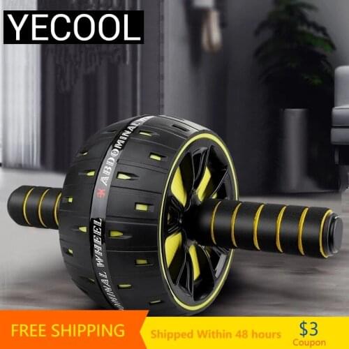 YECOOL 2021 New Ab Roller No Noise Abdominal Wheel Ab Roller with Mat For Arm Waist Leg Exercise Gym Portable Fitness Equipment