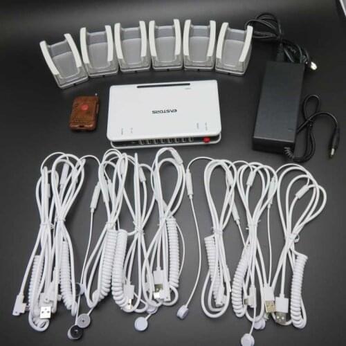 6ports High Quality Mobile Phone Anti-theft Display Alarm System for iPhone/Samsung/Huawei Retail Store Security Cellphone