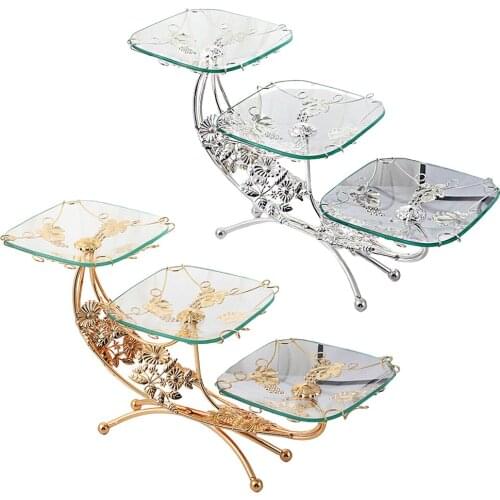 European-Style Glass Fruit Plate Hotel Fruit Bowl Serving Tray Living Room