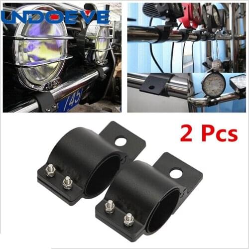 Undoeve 2pcs 54mm 64mm 76mm Car SUV Offroad Bull Bar LED Work Driving Lamp Clamps Mount Brackets