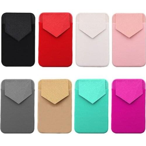 Universal Cellphone Wallet Lycra Card Holder Men Elastic Mobile Phone Wallet Credit ID Card Holder Adhesive Pocket Sticker Case