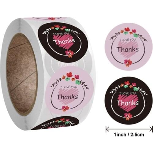 50-500pcs Colorful DIY Handmade Thank You Stickers Wedding Package Seal Labels School Office Children Stationery Stickers