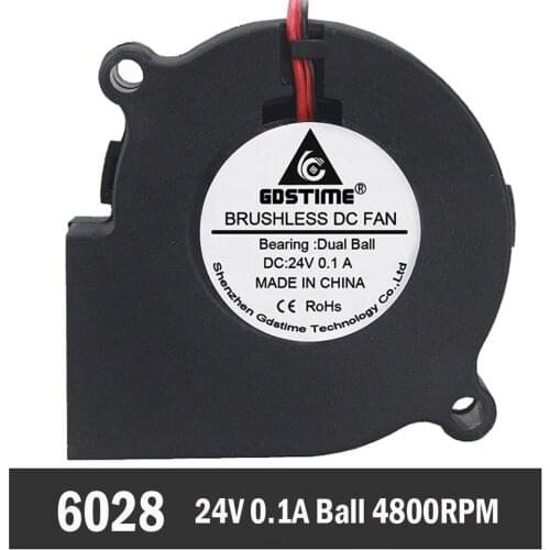 2 Pieces Gdstime 60mm 60x28mm dc 24v brushless cooling fan blower cooling cooler fan turbo blower industry fan