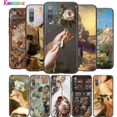 Bright Black Cover Birth of Venus Oil art For Xiaomi Mi Poco M2 Note 10 9 8 Pro Play Mix 3 F1 Lite 5G Phone Case